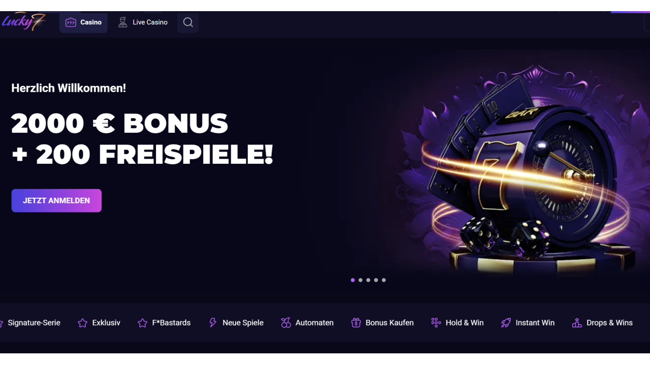 Lucky7 Casino website